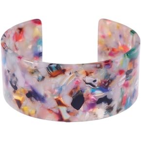 Tortoise Wide Cuff Bangles Acrylic Resin Open Bangle Bracelets Adjustable Colorful Acetate Decoration Floral Leopard Print Statement Bracelets for Women Girls Female Charm Party Jewelry