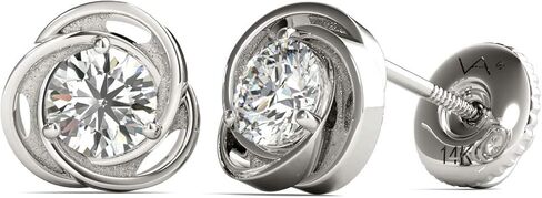 Vaarya 14K White Gold Solitaire Diamond Stud Earrings (1/2 Ct tw, AGS Certified GH+/SI2-I1+) in Kuwait