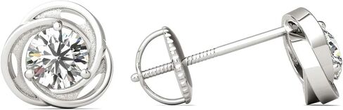 Vaarya 14K White Gold Solitaire Diamond Stud Earrings (1/2 Ct tw, AGS Certified GH+/SI2-I1+) in Kuwait