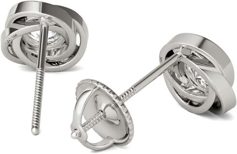 Vaarya 14K White Gold Solitaire Diamond Stud Earrings (1/2 Ct tw, AGS Certified GH+/SI2-I1+) in Kuwait