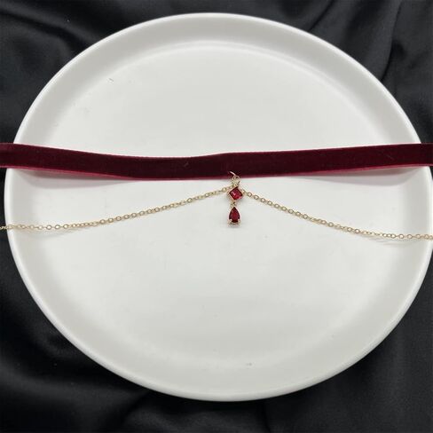 Love Heart Velvet Choker Collar Necklace Adjustable Retro Knot Clavicle Chain Necklace for Women Girl Teen Wedding Party Jewelry Birthday Gift in Saudi Arabia