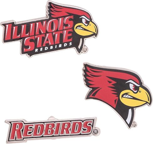Illinois State University Lapel Pins 3 Pack Redbirds ISU Logo Enamel Made of Metal (Pin Set) in Saudi Arabia