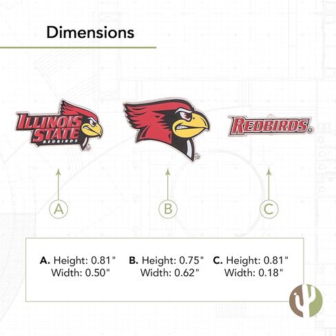 Illinois State University Lapel Pins 3 Pack Redbirds ISU Logo Enamel Made of Metal (Pin Set) in Saudi Arabia