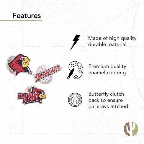 Illinois State University Lapel Pins 3 Pack Redbirds ISU Logo Enamel Made of Metal (Pin Set) in Saudi Arabia