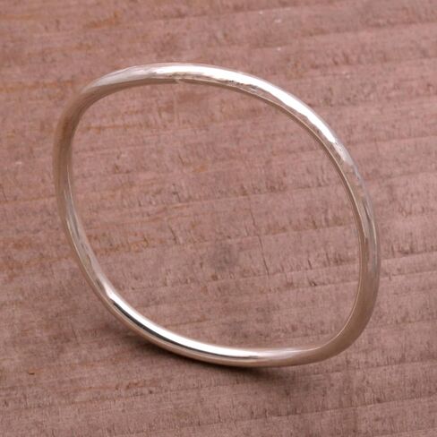NOVICA Artisan Handmade .925 Sterling Silver Bangle Bracelet Polished Round Indonesia 'Simplicity in The Round' in Saudi Arabia