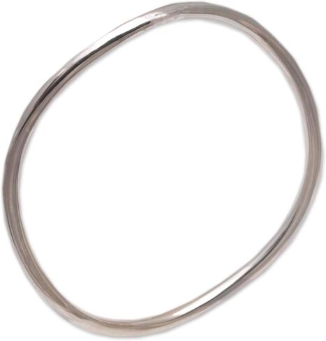 NOVICA Artisan Handmade .925 Sterling Silver Bangle Bracelet Polished Round Indonesia 'Simplicity in The Round' in Saudi Arabia