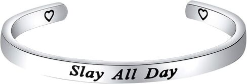 CENWA Slay All Day Feminist Jewelry Boss Lady Bracelet Coworker Gift College Student Gift Best Friend Gift in Saudi Arabia