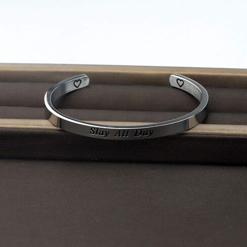 CENWA Slay All Day Feminist Jewelry Boss Lady Bracelet Coworker Gift College Student Gift Best Friend Gift in Saudi Arabia
