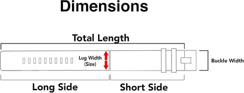 Bandini Leather Watch Band Strap - Classic - Slim - 2 Colors (With or Without Stitch) - 6mm, 8mm, 10mm, 12mm, 14mm, 16mm, 18mm, 20mm (Also comes in Extra Long, XL) in Saudi Arabia
