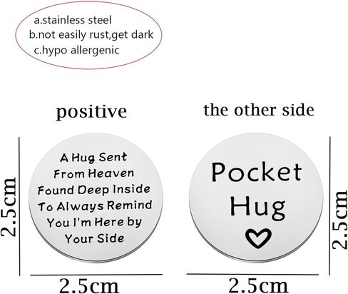 TGBJE Memorial Hug Token Gift Sympathy Gift Loss of Loved One Gift Remembrance Pocket Token Gift Bereavement Coin Gift in Kuwait