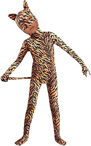 Seeksmile الطفل الاطفال الفهد ليوبارد النمر الحيوان طباعة Zentai هالوين زي ارتداءها بذلة زيبرا Catsuit نيسيي in Saudi Arabia