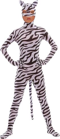 Seeksmile الطفل الاطفال الفهد ليوبارد النمر الحيوان طباعة Zentai هالوين زي ارتداءها بذلة زيبرا Catsuit نيسيي in Saudi Arabia