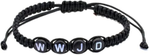 أساور WWJD HWLF قابلة للتعديل للنساء والرجال والمراهقين ماذا سيفعل يسوع/سيحب أول أساور مطرزة يدويًا الإيمان المسيحي نعمة حماية المجوهرات سوار ديني ملهم in Saudi Arabia