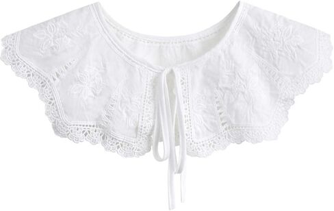 Elegtiskas Women’s Dechable False Collar Neck Ruff Mini Lace Cape Dickey Collar in Saudi Arabia