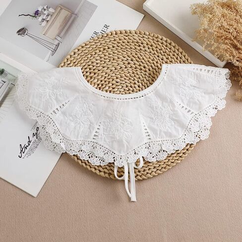 Elegtiskas Women’s Dechable False Collar Neck Ruff Mini Lace Cape Dickey Collar in Saudi Arabia