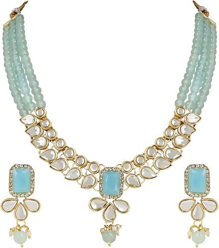 I Jewels 18K Gold Plated Indian Wedding Bollywood Necklace Jewellery Set with Earrings for Women (IJ354) in Saudi Arabia