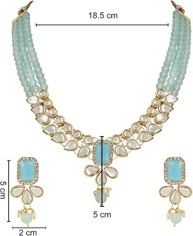 I Jewels 18K Gold Plated Indian Wedding Bollywood Necklace Jewellery Set with Earrings for Women (IJ354) in Saudi Arabia