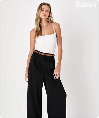 Balteus المرأة نحيل حزام 4 مجموعة رقيقة حزام جلد فو مع الذهب مزدوج O مشبك لفساتين الصيف الجينز والسراويل in Kuwait