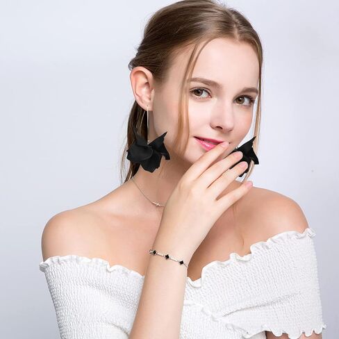 QUSIJIA Summer Rose Boho Acrylic Petal Earrings Exaggerated European Beach Dangle Drop Earrings For Women And Girls in Saudi Arabia