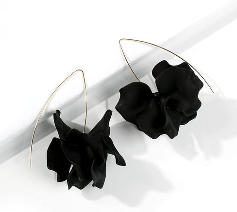 QUSIJIA Summer Rose Boho Acrylic Petal Earrings Exaggerated European Beach Dangle Drop Earrings For Women And Girls in Saudi Arabia