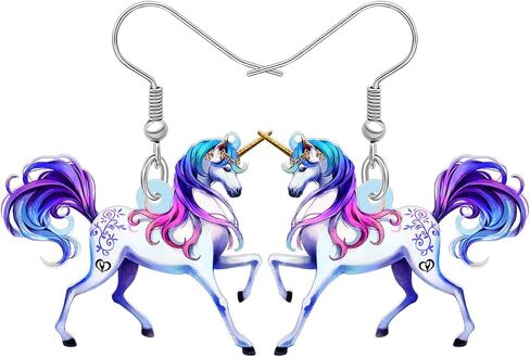 BONSNY Cute Acrylic Unicorn Earrings Gifts Party Favors Dangle Jewelry for Women Girls Kids Accessories in Saudi Arabia