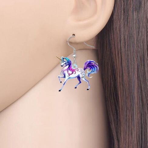 BONSNY Cute Acrylic Unicorn Earrings Gifts Party Favors Dangle Jewelry for Women Girls Kids Accessories in Saudi Arabia