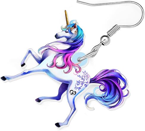 BONSNY Cute Acrylic Unicorn Earrings Gifts Party Favors Dangle Jewelry for Women Girls Kids Accessories in Saudi Arabia