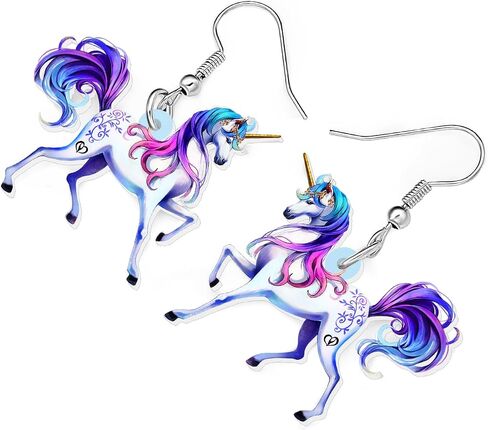BONSNY Cute Acrylic Unicorn Earrings Gifts Party Favors Dangle Jewelry for Women Girls Kids Accessories in Saudi Arabia