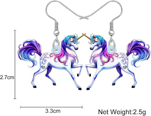 BONSNY Cute Acrylic Unicorn Earrings Gifts Party Favors Dangle Jewelry for Women Girls Kids Accessories in Saudi Arabia