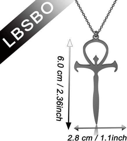 LBSBO Vampire Ankh Pendant Necklace Stainless Steel Vampire Cross Symbol Jewelry in Saudi Arabia