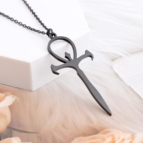 LBSBO Vampire Ankh Pendant Necklace Stainless Steel Vampire Cross Symbol Jewelry in Saudi Arabia