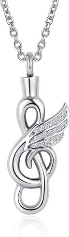 GMXLin Music Note Cremation Urn Necklace for Ashes Locket Hold Ashes Keepsake Memorial Pendant For Men Women in Saudi Arabia