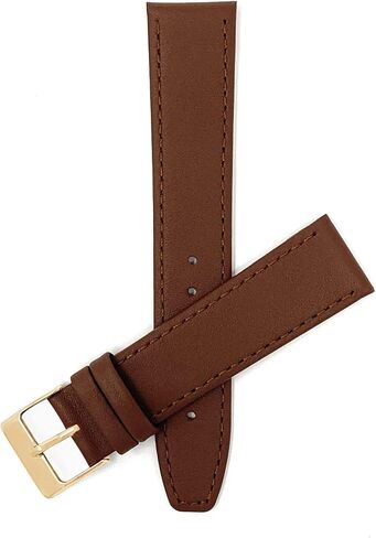 Bandini Leather Watch Band Strap - Classic - Slim - 2 Colors (With or Without Stitch) - 6mm, 8mm, 10mm, 12mm, 14mm, 16mm, 18mm, 20mm (Also comes in Extra Long, XL) in Saudi Arabia