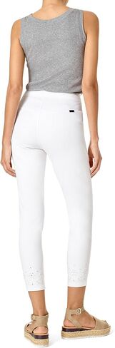HUE Women's Embroidered Eyelet Hem Denim Skimmer Legging in Saudi Arabia