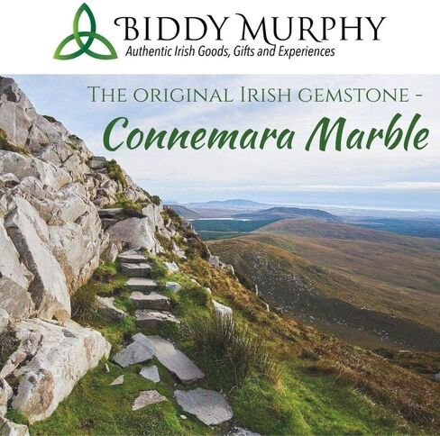 Biddy Murphy 925 Sterling Silver Celtic Trinity Knot Pendant & Connemara Marble Inlay, Traditional Irish Women's Jewelry Handcrafted by Ireland's Finest Artisan Jewelers, 18" Inch in Saudi Arabia