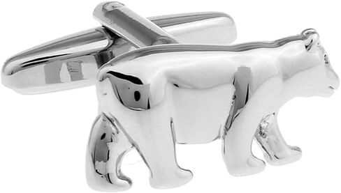 Stock Broker Brother Walk Bear Cuff Links Silver Cufflinks (Silver) in Saudi Arabia