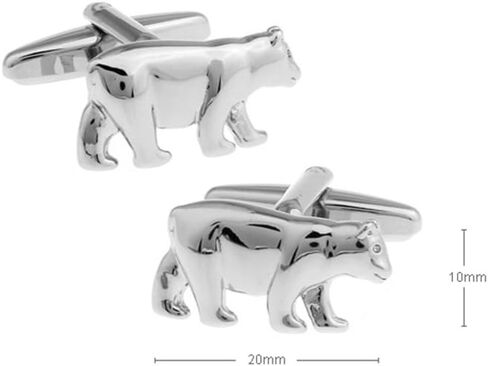 Stock Broker Brother Walk Bear Cuff Links Silver Cufflinks (Silver) in Saudi Arabia