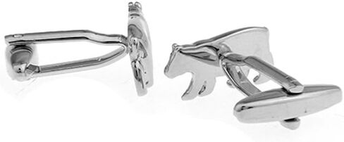 Stock Broker Brother Walk Bear Cuff Links Silver Cufflinks (Silver) in Saudi Arabia