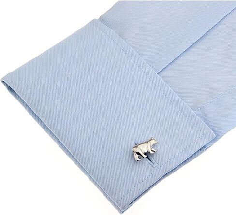 Stock Broker Brother Walk Bear Cuff Links Silver Cufflinks (Silver) in Saudi Arabia
