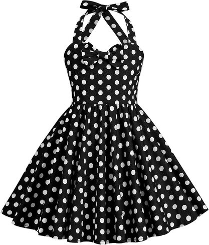 KISSOURBABY Girls 50s Sweetheart Vintage Flower Swing Straps Prom Dress with Polka Dots 3-11Years in Saudi Arabia