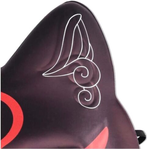 قناع الثعلب قناع كيتسون قناع ياباني قناع كابوكي قناع تنكر للنساء وجه كامل للبالغين والأطفال قناع أسود للهالوين لزي قناع الأنيمي in Kuwait