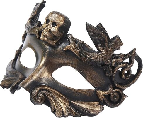 CENFPOLA Costume Mask for Men's Venetian Half Face Masquerade Mask Roman Greek Design Mardi Gras Halloween Party in Kuwait