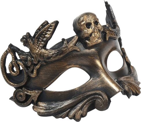 CENFPOLA Costume Mask for Men's Venetian Half Face Masquerade Mask Roman Greek Design Mardi Gras Halloween Party in Kuwait