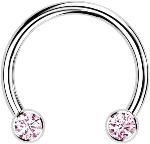 Pierced Owl 16GA F136 Implant Grade Titanium Threadless CZ Crystal Ends Horseshoe Circular Barbell in Saudi Arabia