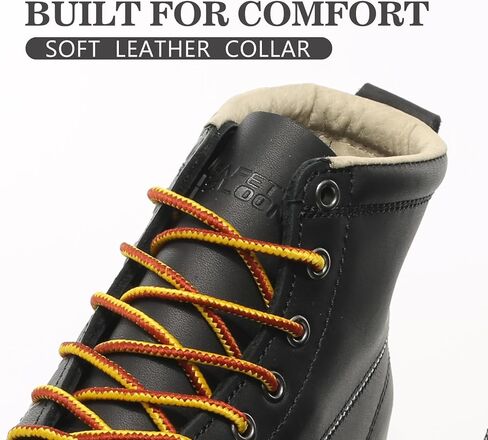 سايفتي لونج حذاء عمل بمقدمة موك للرجال باللون الاسود، حذاء مريح من الجلد المحبب بمقدمة ناعمة ومقاومة للانزلاق ونعل خارجي in Kuwait