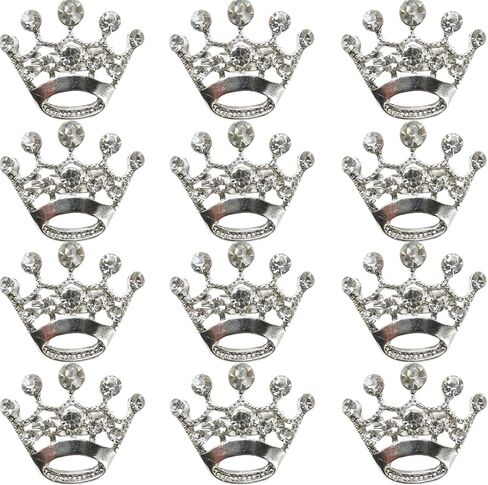 GXXMEI 12PCS Tiara Crown Brooch Pin Wedding Party Pageant Brooch (Silver) in Saudi Arabia