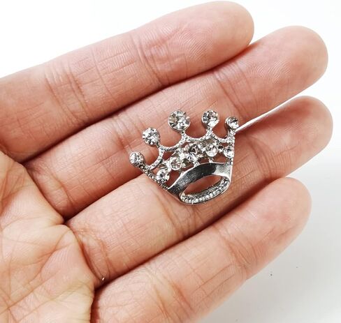 GXXMEI 12PCS Tiara Crown Brooch Pin Wedding Party Pageant Brooch (Silver) in Saudi Arabia