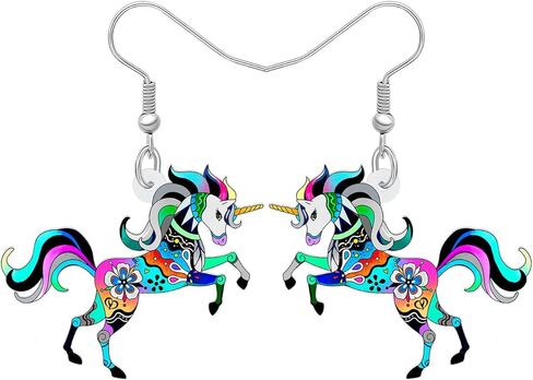 BONSNY Cute Acrylic Unicorn Earrings Gifts Party Favors Dangle Jewelry for Women Girls Kids Accessories in Kuwait
