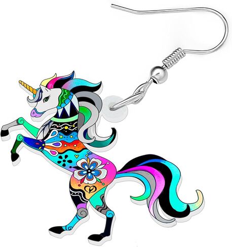 BONSNY Cute Acrylic Unicorn Earrings Gifts Party Favors Dangle Jewelry for Women Girls Kids Accessories in Kuwait