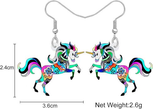 BONSNY Cute Acrylic Unicorn Earrings Gifts Party Favors Dangle Jewelry for Women Girls Kids Accessories in Kuwait
